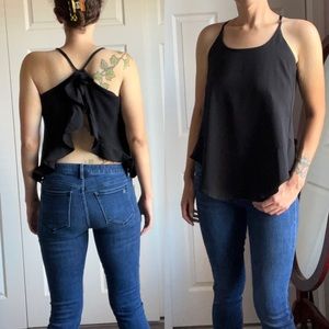 Bebe Open Back Sleeveless Blouse Size S